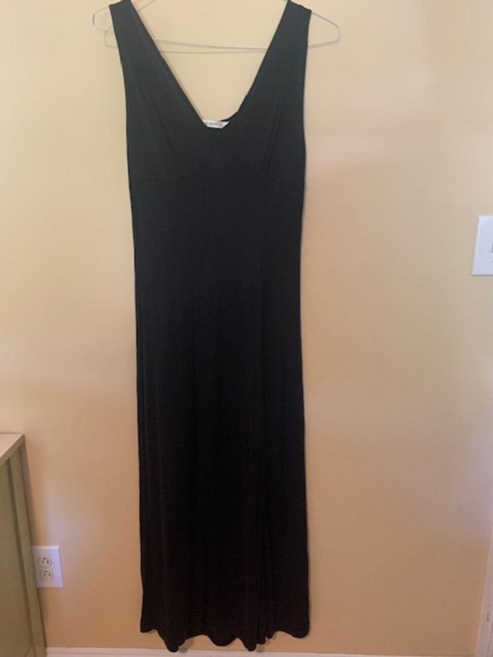 Victoria Secret Black dress , Slit in front. Floor length , low neck